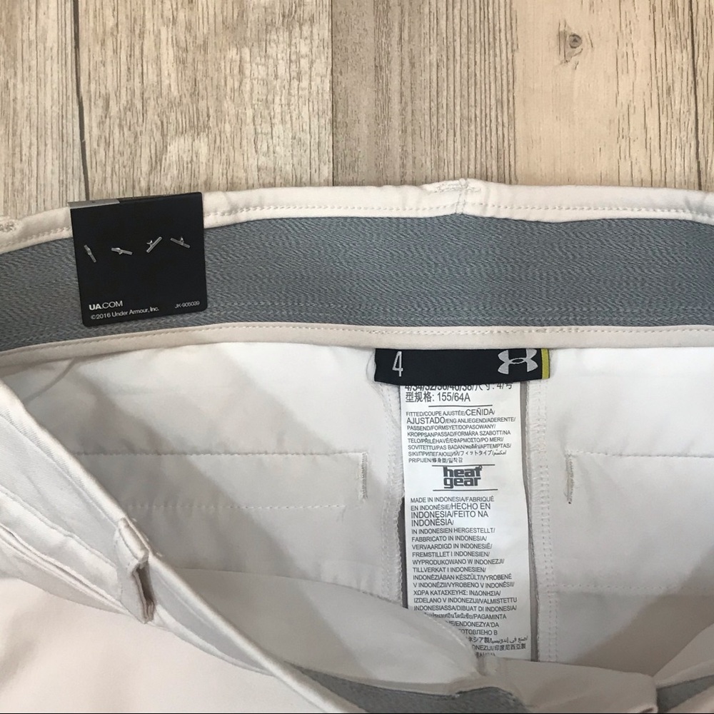 NWT UNDER ARMOUR size 4 GOLF SHORTS vanilla khaki - Picture 9 of 15